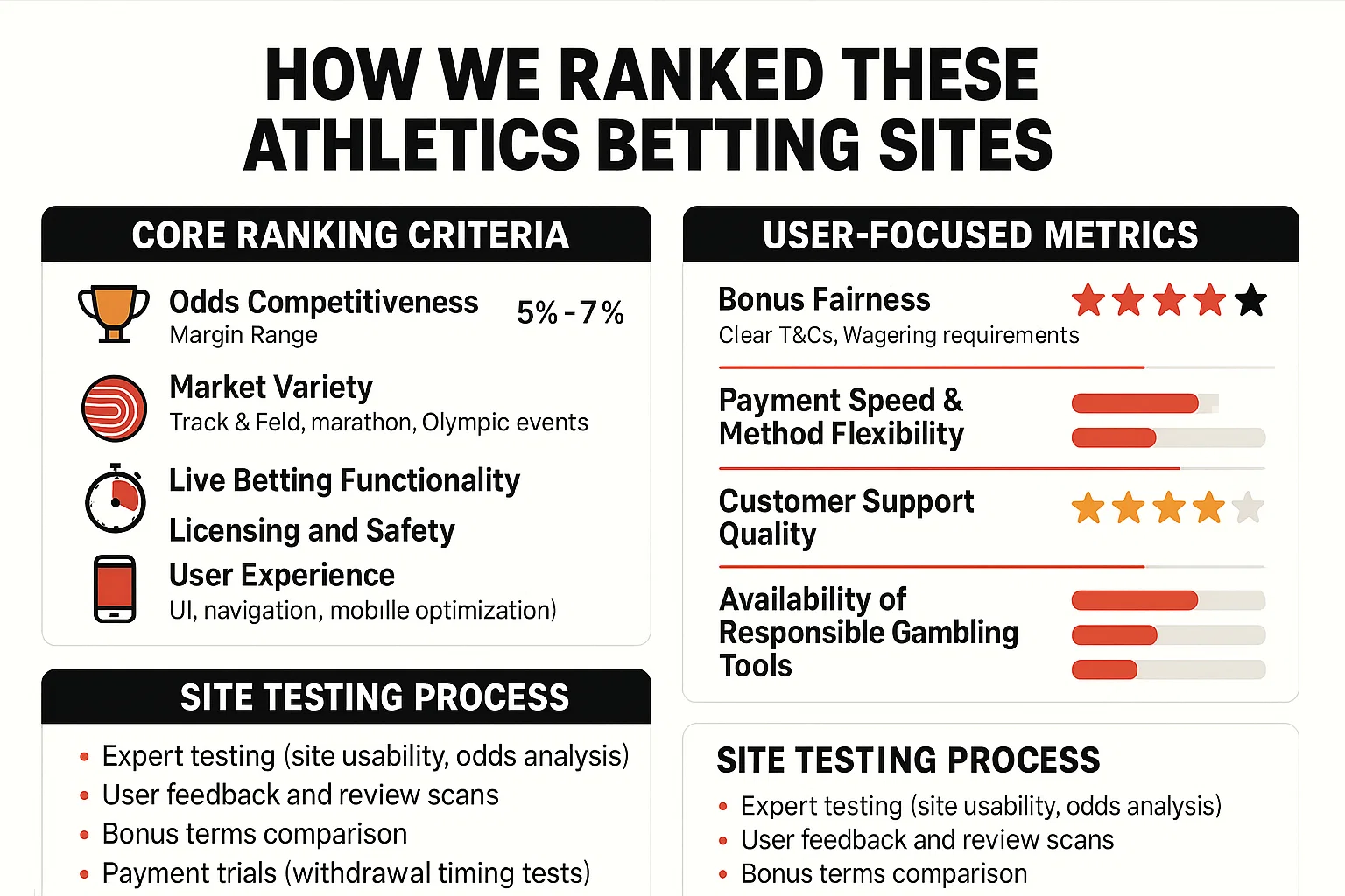 How we ranked these athletics betting sites